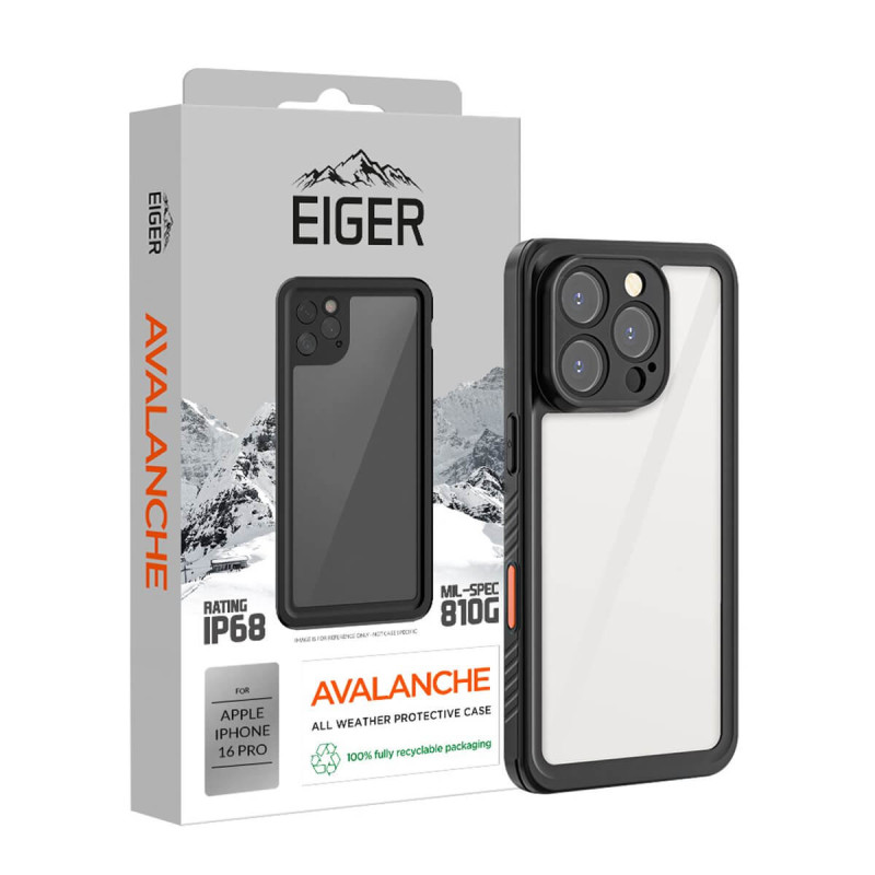 Eiger - iPhone 16 PRO Coque rigide AVALANCHE Noir