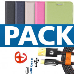 Pack Etui folio Floveme Geometric + Câble USB type-C Samsung Galaxy S8