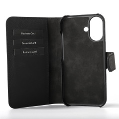 Mike Galeli -  iPhone 16 Etui cuir 2in1 JOSS Black (JOSSIP16-M01)