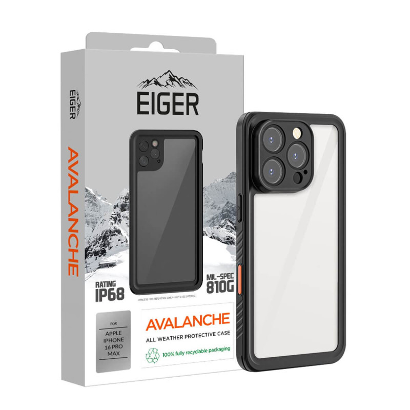 Eiger - iPhone 16 PRO MAX Coque rigide AVALANCHE Noir