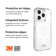 Eiger - iPhone 16 PRO MAX Coque souple ICE GRIP MagSafe Case Clair