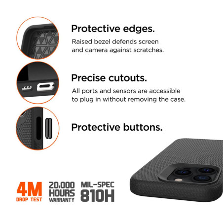 Eiger - iPhone 16 PRO MAX Coque rigide NORTH Case MagSafe Noir
