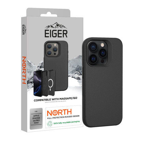 Eiger - iPhone 16 PRO MAX Coque rigide NORTH Case MagSafe Noir