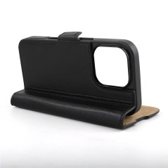 Mike Galeli -  iPhone 16 PRO MAX Etui cuir FABIO Noir (FABIOIP16PROMAX-01)