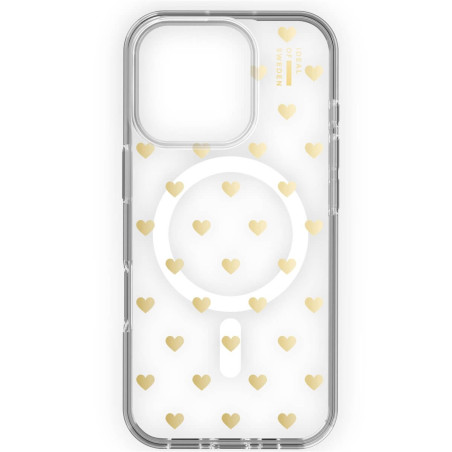iDeal of Sweden - iPhone 16 PRO MAX Coque MagSafe Clear Case Golden Hearts