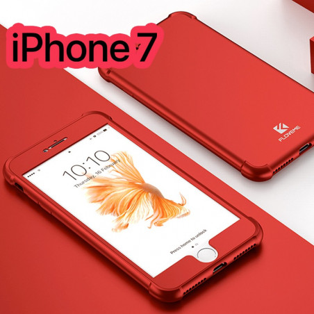 Coque FLOVEME 360° Protection angles renforcés Apple iPhone 7/8 Rouge
