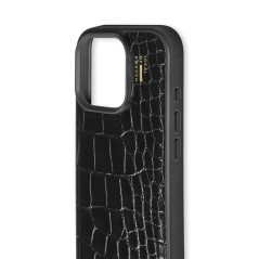 iDeal of Sweden - iPhone 16 PRO MAX Coque Vegan Leather MagSafe Black Croco (Noir)