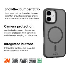 Eiger - iPhone 16 Plus Coque rigide Blizzard MagSafe GRS Noir