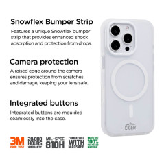 Eiger - iPhone 16 PRO Coque rigide Blizzard MagSafe GRS White (Blanc)