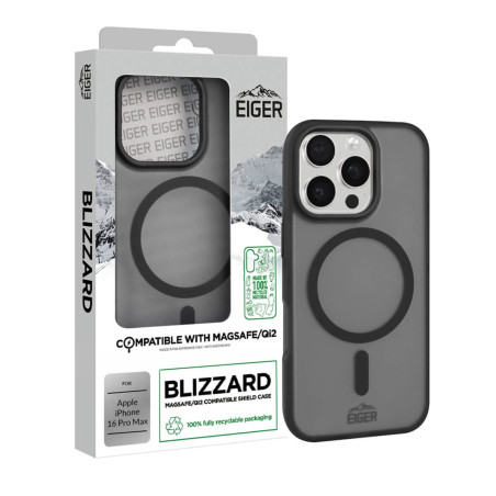 Eiger - iPhone 16 PRO MAX Coque rigide Blizzard MagSafe GRS Black