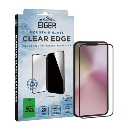 Eiger - iPhone 16e/14/13 Protection écran MOUNTAIN GLASS CLEAR EDGE