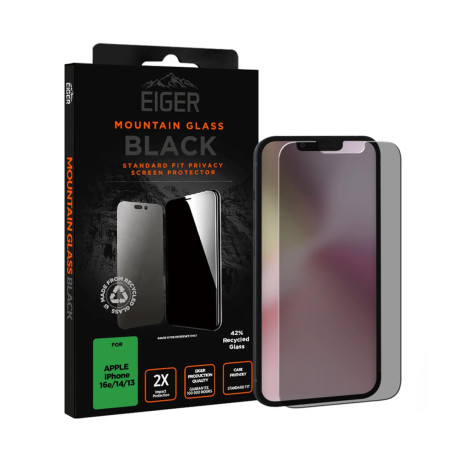 Eiger - iPhone 16e/14/13 Protection écran MOUNTAIN GLASS PRIVACY
