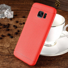 Coque Honeycomb Dots Samsung Galaxy S7 Edge Rouge