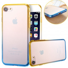 Coque silicone gel GRADIENT Apple iPhone 7 Jaune-Bleu