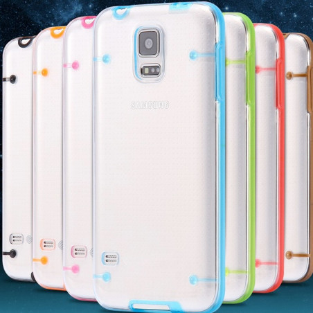 DuoPACK Coque transparente Luminious Samsung Galaxy S5 - Orange