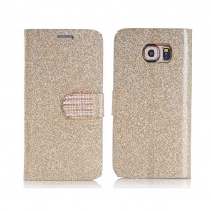 Etui folio Strass Diamant Samsung Galaxy S6 Or