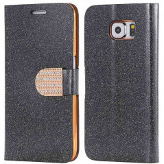 Etui folio Strass Diamant Samsung Galaxy S6 Noir