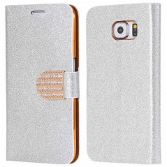 Etui folio Strass Diamant Samsung Galaxy S6 Argent