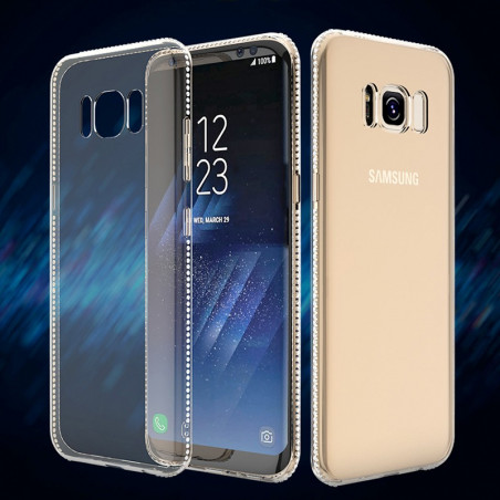 Coque souple Floveme Crystal contours strass Samsung Galaxy S8 Plus Clair