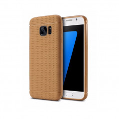 Coque Honeycomb Dots Samsung Galaxy S7 Marron