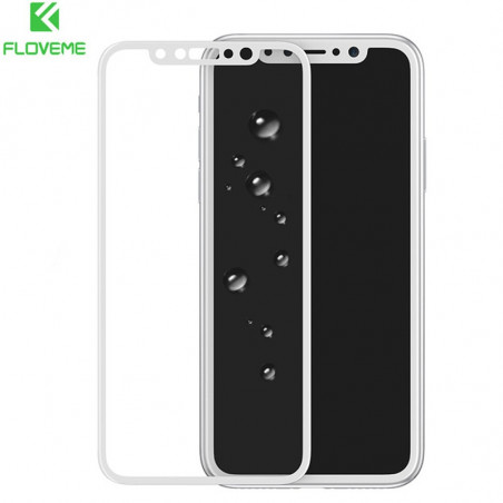 Protection écran verre trempé intégrale avec contour Apple iPhone X Blanc