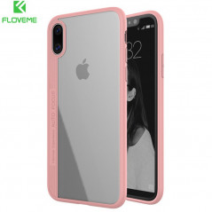 Coque rigide FLOVEME ultra-Clear contours Bumper antichoc Apple iPhone X Rose