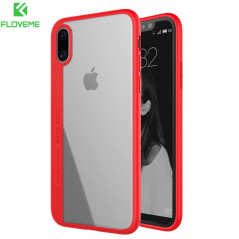 Coque rigide FLOVEME ultra-Clear contours Bumper antichoc Apple iPhone X Rouge