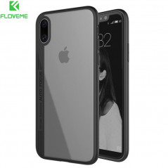 Coque rigide FLOVEME ultra-Clear contours Bumper antichoc Apple iPhone X Noir