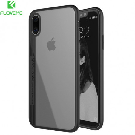 Coque rigide FLOVEME ultra-Clear contours Bumper antichoc Apple iPhone X Noir