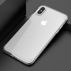 Coque silicone gel FLOVEME 3D Plating contour métallisé Apple iPhone X Argent