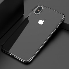 Coque silicone gel FLOVEME 3D Plating contour métallisé Apple iPhone X Noir