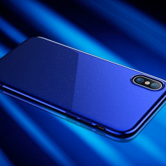 Coque rigide FLOVEME Sparking Series Apple iPhone X Bleu