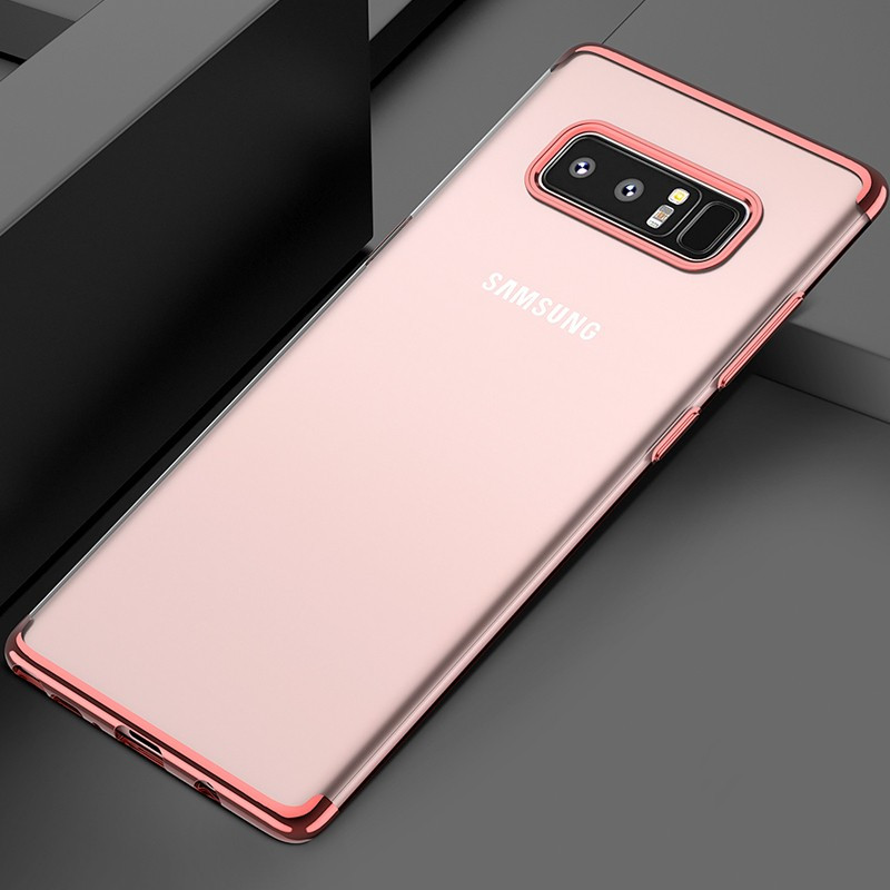 Galaxy Note 8 Coque silicone gel FLOVEME 3D Plating contours métallisé