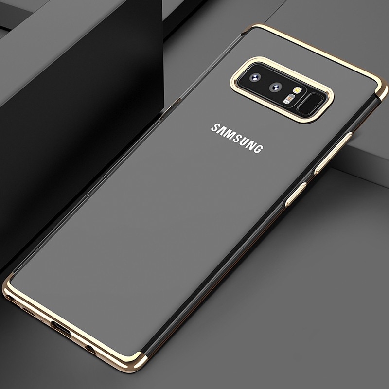 Galaxy Note 8 Coque silicone gel FLOVEME 3D Plating contours métallisé