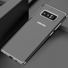 Galaxy Note 8 Coque silicone gel FLOVEME 3D Plating contours métallisé - Noir