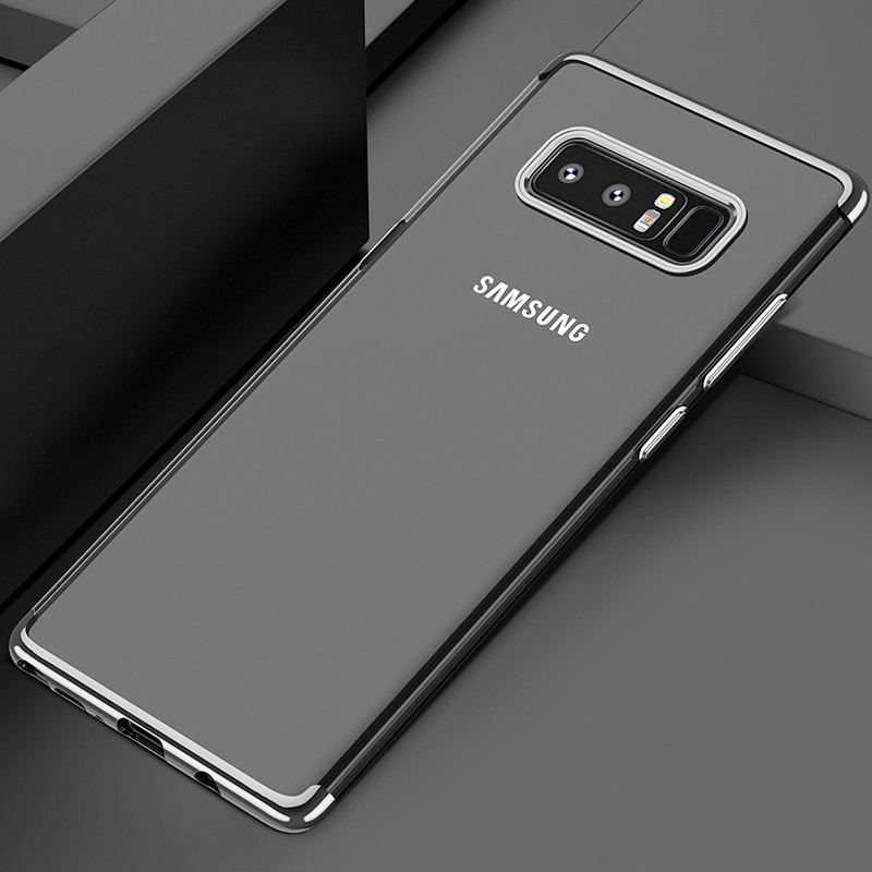 Galaxy Note 8 Coque silicone gel FLOVEME 3D Plating contours métallisé