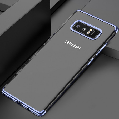 Coque silicone gel FLOVEME 3D Plating contours métallisé Samsung Galaxy Note 8 Bleu