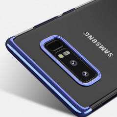 Coque silicone gel FLOVEME 3D Plating contours métallisé Samsung Galaxy Note 8 Bleu
