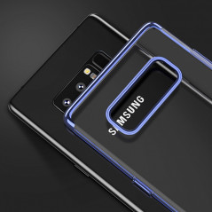 Coque silicone gel FLOVEME 3D Plating contours métallisé Samsung Galaxy Note 8 Bleu