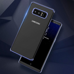 Coque silicone gel FLOVEME 3D Plating contours métallisé Samsung Galaxy Note 8 Bleu