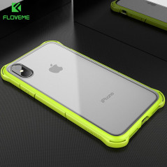 Coque rigide FLOVEME contours Bumper antichoc Apple iPhone X Vert