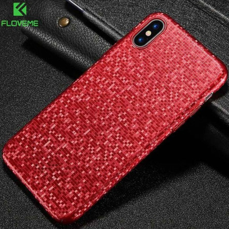 Coque rigide FLOVEME Mosaic Series Apple iPhone X Rouge