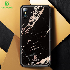 Coque rigide FLOVEME Effet Marbré Apple iPhone X Noir