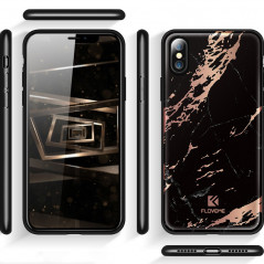 Coque rigide FLOVEME Effet Marbré Apple iPhone X Noir