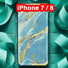 Coque rigide FLOVEME Effet Marbré Apple iPhone 7/8 Bleu