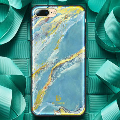 Coque rigide FLOVEME Effet Marbré Apple iPhone 7/8 Plus Bleu