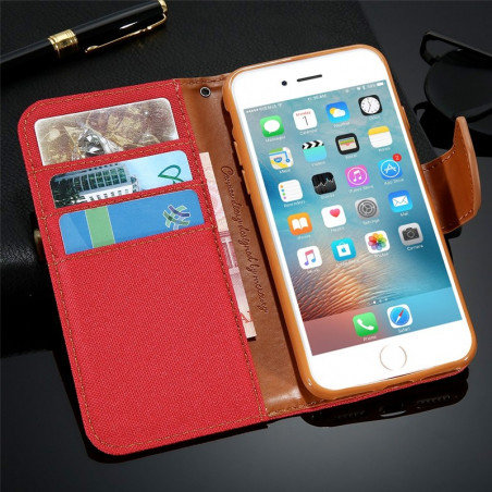 Etui folio CLOTH SKIN Apple iPhone 6/6S - Rouge