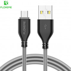 Câble USB 1m FLOVEME Reversible Lightning-MicroUSB Gris