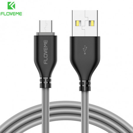 Câble USB 1m FLOVEME Reversible Lightning-MicroUSB - Gris