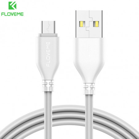 Câble USB 1m FLOVEME Reversible Lightning-MicroUSB Blanc